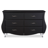 Baxton Studio Enzo Modern and Contemporary Black Faux Leather 6-Drawer Dresser 120-6440